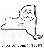 Outlined Happy New York State Character