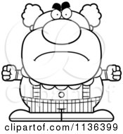 Poster, Art Print Of Outlined Angry Pudgy Circus Clown