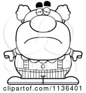 Poster, Art Print Of Outlined Depressed Pudgy Circus Clown