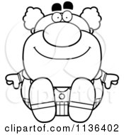 Poster, Art Print Of Outlined Sitting Pudgy Circus Clown