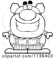 Poster, Art Print Of Outlined Happy Pudgy Circus Clown
