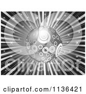 Poster, Art Print Of Silver Christmas Bauble Over A Burst