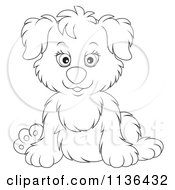 Cartoon Of A Cute Outlined Puppy Dog Royalty Free Vector Clipart