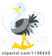 Cartoon Of A Cute Ostrich Royalty Free Vector Clipart by Alex Bannykh