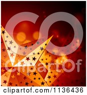 Clipart Of A Christmas Background Of Metal Stars And Flares Royalty Free Vector Illustration