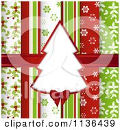 Poster, Art Print Of Christmas Tree Frame Over Scrapbook Papers And A Ribbon