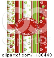 Poster, Art Print Of Christmas Holly Frame Over Scrapbook Papers And A Ribbon