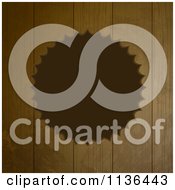 Clipart Of A Serated Cut Out Frame Over Wood Panels Royalty Free Vector Illustration