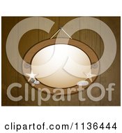 Poster, Art Print Of Wooden Nautcal Oval Frame On Panels