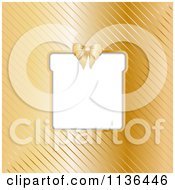 Clipart Of A Christmas Gift Box Frame Over Gold Stripes Royalty Free Vector Illustration