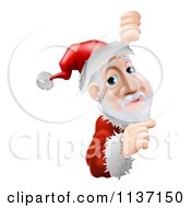 Poster, Art Print Of Santa Pointing To A Christmas Sign