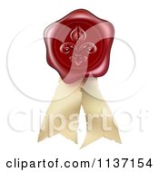 Poster, Art Print Of 3d Fleur De Lis Embossed Wax Seal And Parchment Ribbons