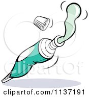 Cartoon Of A Tooth Paste Shooting Out Of A Tube Royalty Free Vector Clipart by Johnny Sajem