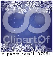 Poster, Art Print Of Blue Winter Or Christmas Snowflake Background With Copyspace 5