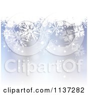 Poster, Art Print Of Blue Winter Or Christmas Snowflake Background With Copyspace 1