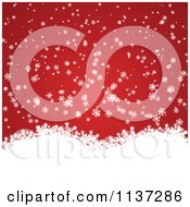 Poster, Art Print Of Red Winter Or Christmas Snowflake Background With Copyspace 2