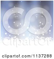 Clipart Of A Blue Winter Or Christmas Snowflake Background With Copyspace 4 Royalty Free Vector Illustration