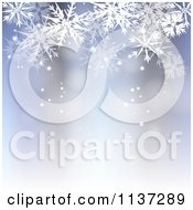 Poster, Art Print Of Blue Winter Or Christmas Snowflake Background With Copyspace 2