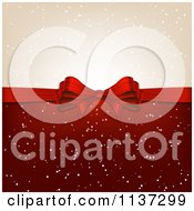 Poster, Art Print Of Red Christmas Gift Bow With Snow