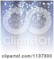 Poster, Art Print Of Blue Glittery Snow Christmas Magic Background 1