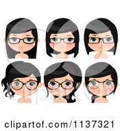Poster, Art Print Of Faces Of A Happy Girl Wearing Glasses