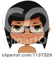 Poster, Art Print Of Happy Black Or Indian Girl Wearing Glasses 3