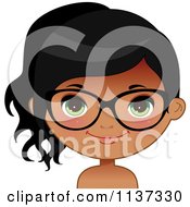 Poster, Art Print Of Happy Black Or Indian Girl Wearing Glasses 4
