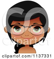 Poster, Art Print Of Happy Black Or Indian Girl Wearing Glasses 6