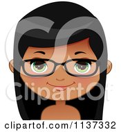 Poster, Art Print Of Happy Black Or Indian Girl Wearing Glasses 1