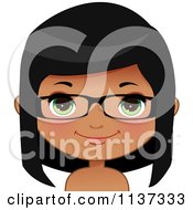 Poster, Art Print Of Happy Black Or Indian Girl Wearing Glasses 2