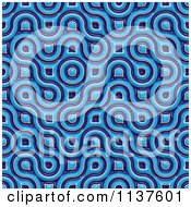 Clipart Of A Seamless 3d Blue Truchet Tile Texture Background Pattern Version 4 Royalty Free CGI Illustration