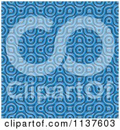 Clipart Of A Seamless 3d Blue Truchet Tile Texture Background Pattern Version 6 Royalty Free CGI Illustration