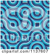 Clipart Of A Seamless 3d Blue Truchet Tile Texture Background Pattern Version 10 Royalty Free CGI Illustration