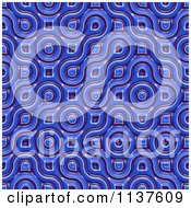 Clipart Of A Seamless 3d Blue Truchet Tile Texture Background Pattern Version 12 Royalty Free CGI Illustration