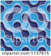 Clipart Of A Seamless 3d Blue Truchet Tile Texture Background Pattern Version 18 Royalty Free CGI Illustration