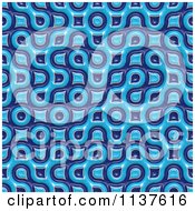 Clipart Of A Seamless 3d Blue Truchet Tile Texture Background Pattern Version 19 Royalty Free CGI Illustration