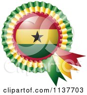 Poster, Art Print Of Shiny Ghana Flag Rosette Bowknots Medal Award