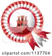 Shiny Gibraltar Flag Rosette Bowknots Medal Award