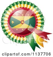 Poster, Art Print Of Shiny Grenada Flag Rosette Bowknots Medal Award