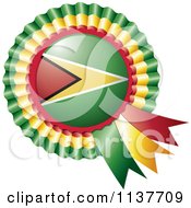 Poster, Art Print Of Shiny Guyana Flag Rosette Bowknots Medal Award
