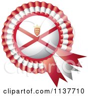 Clipart Of A Shiny Jersey Flag Rosette Bowknots Medal Award Royalty Free Vector Illustration