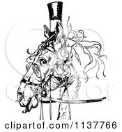 Poster, Art Print Of Retro Vintage Black And White Posh Horse