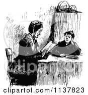 Poster, Art Print Of Retro Vintage Black And White Woman And Boy Reading