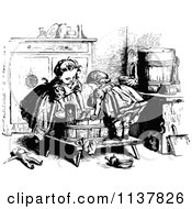 Poster, Art Print Of Retro Vintage Black And White Girls Washing Laundry In A Bin