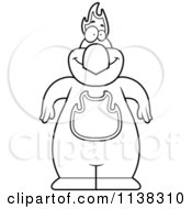 Cartoon Clipart Of An Outlined Phoenix Bird Black And White Vector Coloring Page