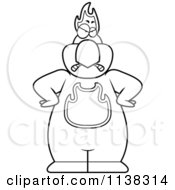 Cartoon Clipart Of An Outlined Angry Phoenix Bird Black And White Vector Coloring Page