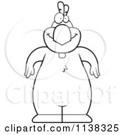Cartoon Clipart Of An Outlined Chicken Black And White Vector Coloring Page