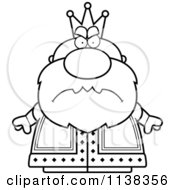Cartoon Clipart Of An Outlined Mad Royal King Black And White Vector Coloring Page