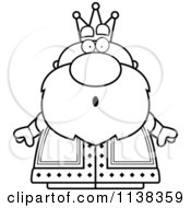 Cartoon Clipart Of An Outlined Shocked Royal King Black And White Vector Coloring Page