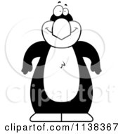 Cartoon Clipart Of An Outlined Penguin Black And White Vector Coloring Page